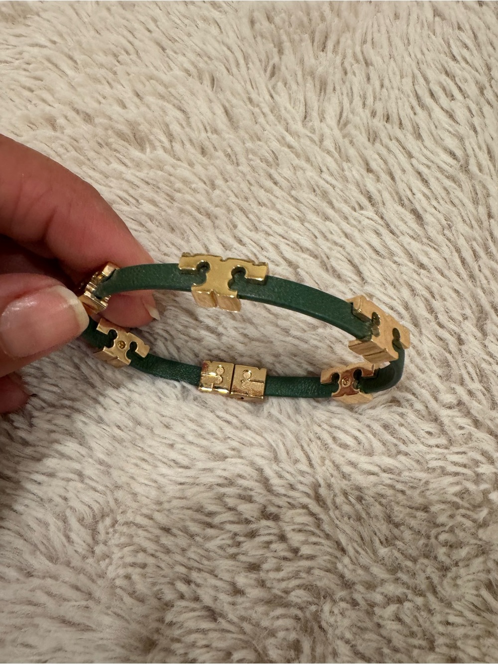 Tory Burch Green and Gold Bracelet